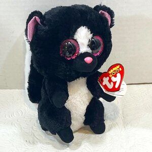 Ty Beanie Boos Collection, FLORA the Skunk, Plush Bean Bag Stuffed Animal Toy